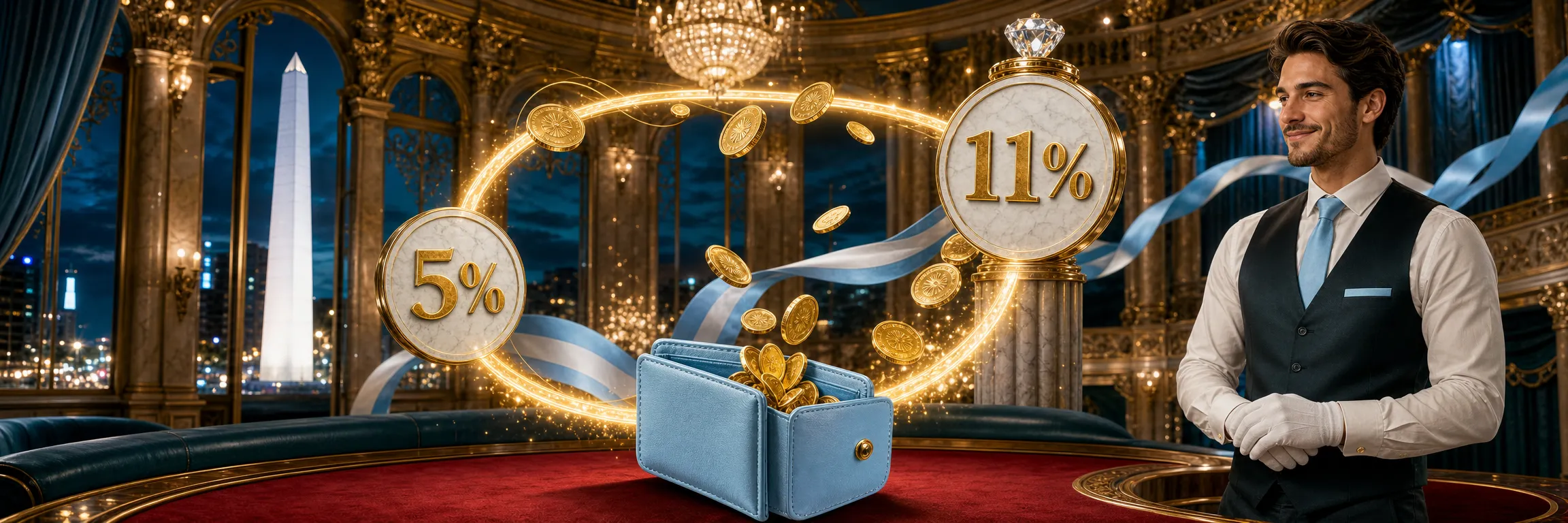 Flujo de cashback de 22Bet con monedas de oro que vuelven a la billetera en pesos
