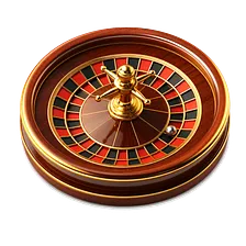 Ícono de ruleta con la rueda numerada y la bola